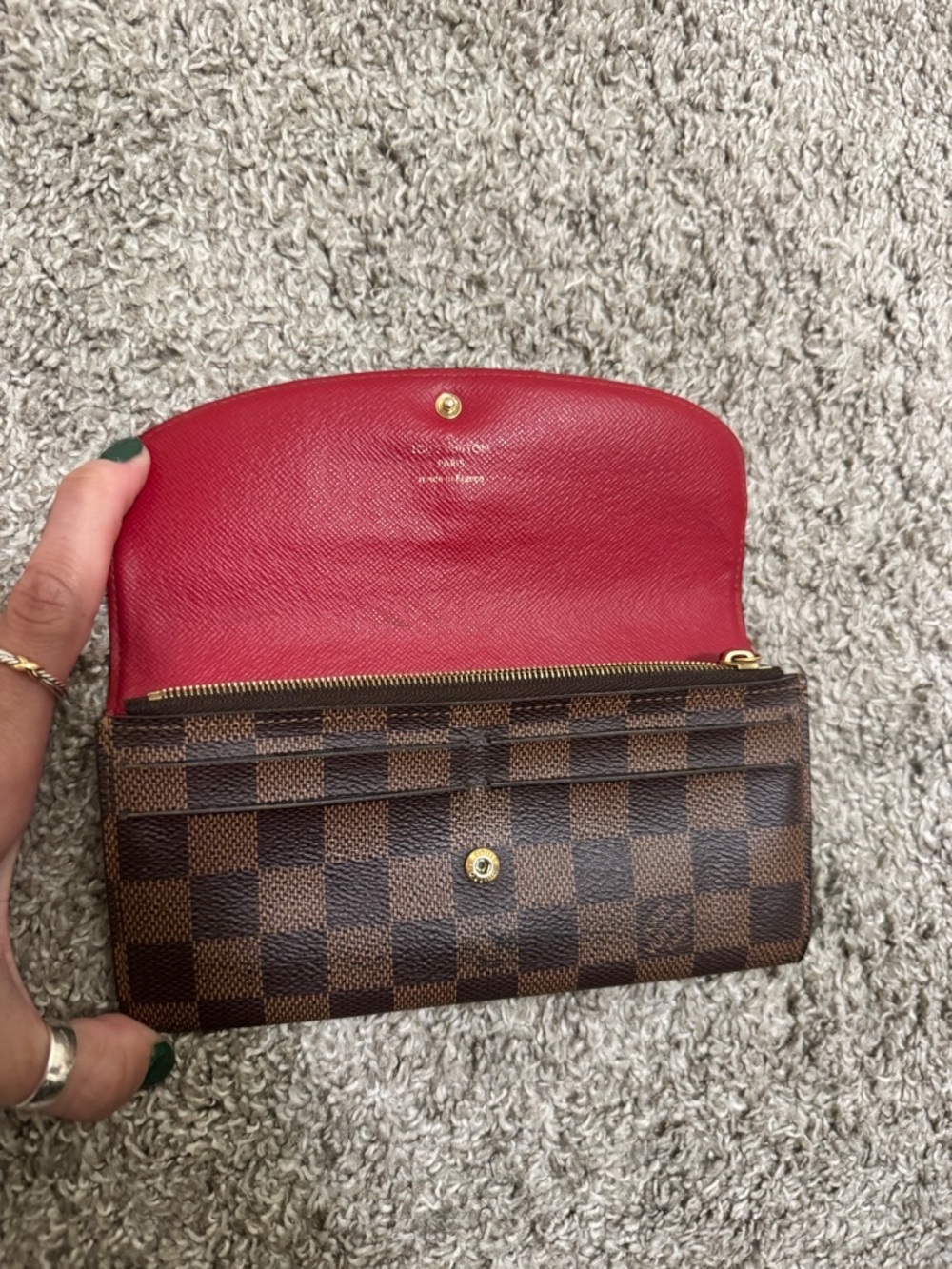 Authentic Louis Vuitton Emilie Wallet Damier Ebene - Picture 4 of 10